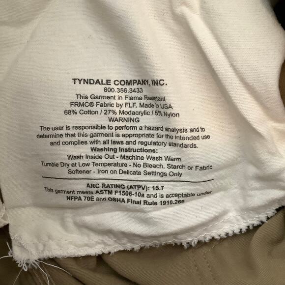 Tyndale Flame Resisitant Tan Work Cargo Pants 38 x 30 NWT - Picture 11 of 11